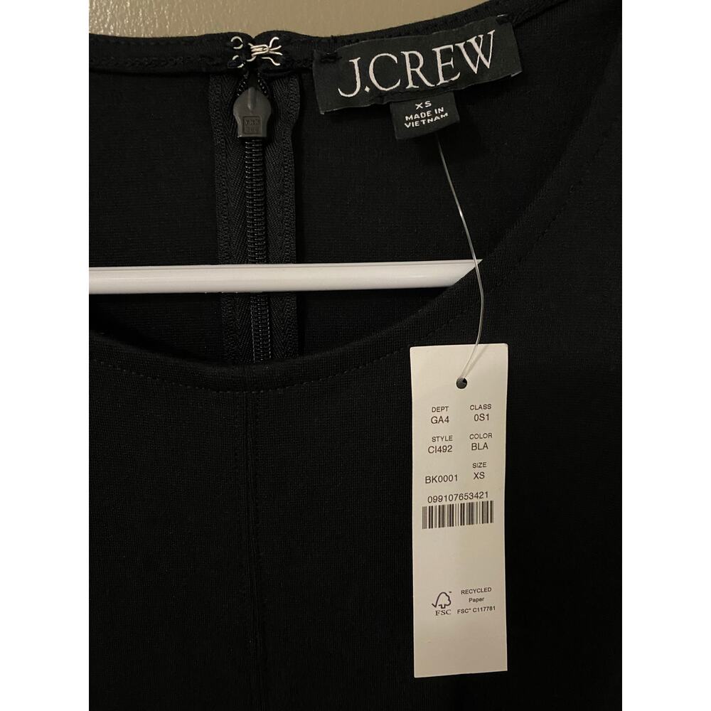 NWT J. Crew 2025 Nadia Ponte Midi Dress XS Black Stretch Minimalist Business - Picture 7 of 12